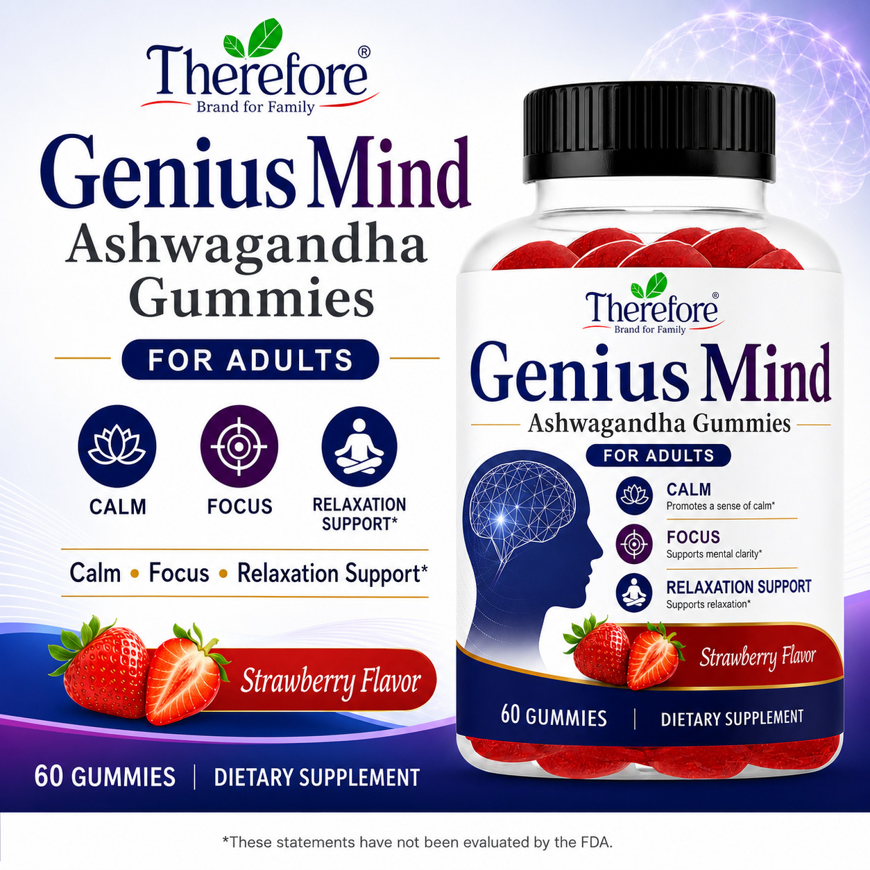 Ashwagandha Kids Calm Gummies- Natural Stress & Mind Relaxation, Anti-Stress, 30