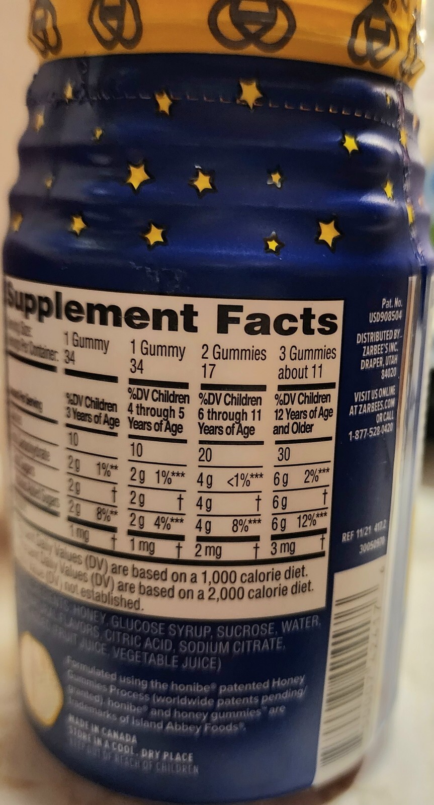 ZARBEE’S NATURAL CHILDREN’S SLEEP WITH MELATONIN 34 BERRY FLAVOR GUMMIES