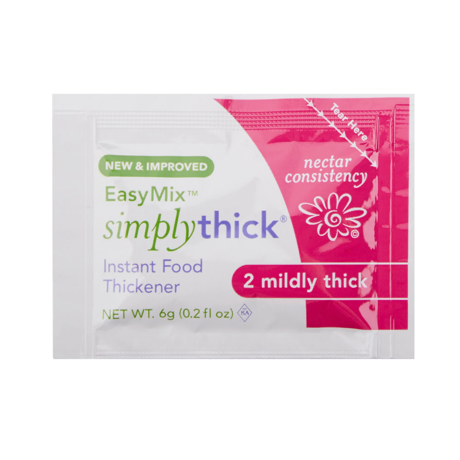 SimplyThick Easy Mix Food & Drink Thickener Unflavored 6 Gram Packet 200 Ct