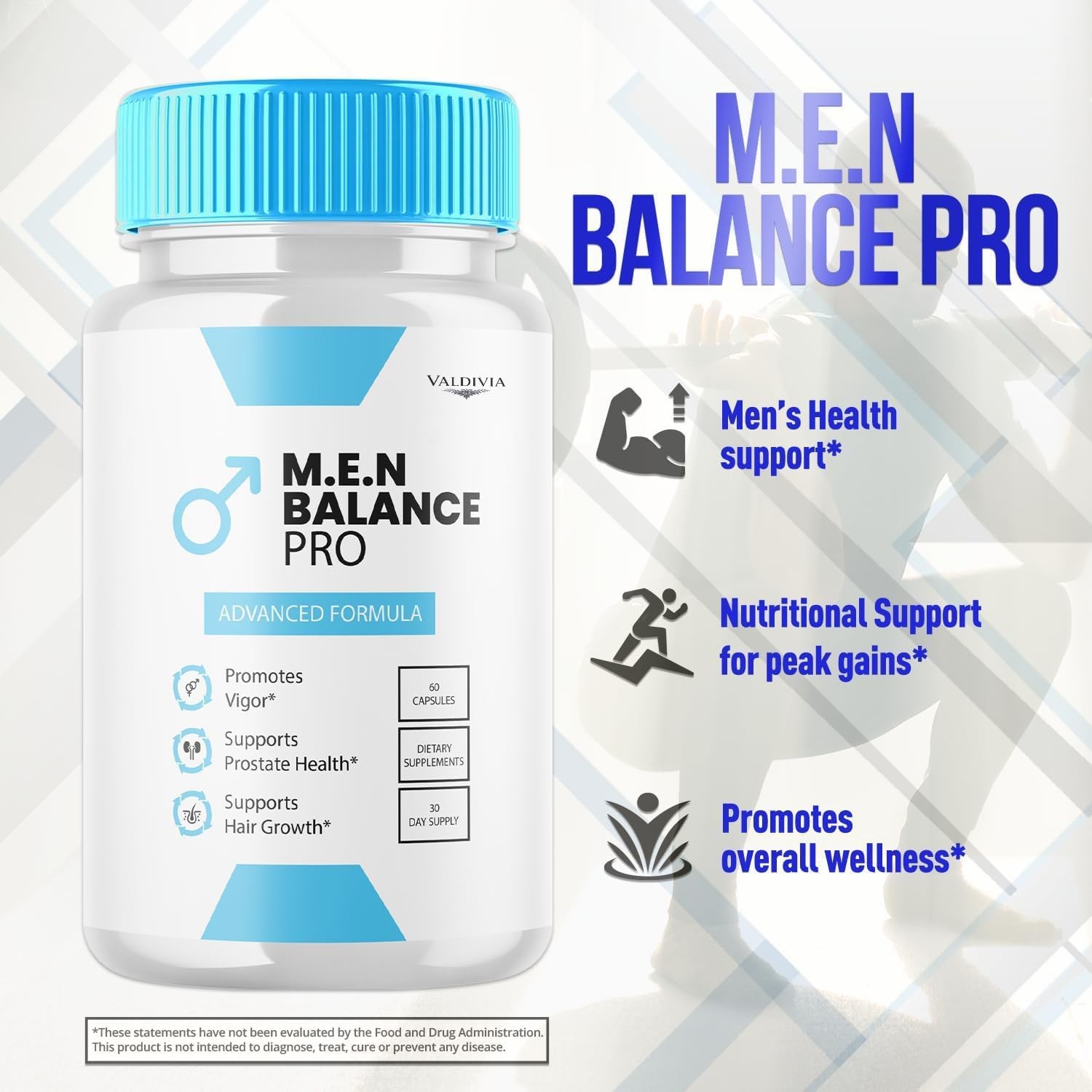 Valdivia Men Balance Pro 60 Capsules Men’s Health Supplement Made in USA Male