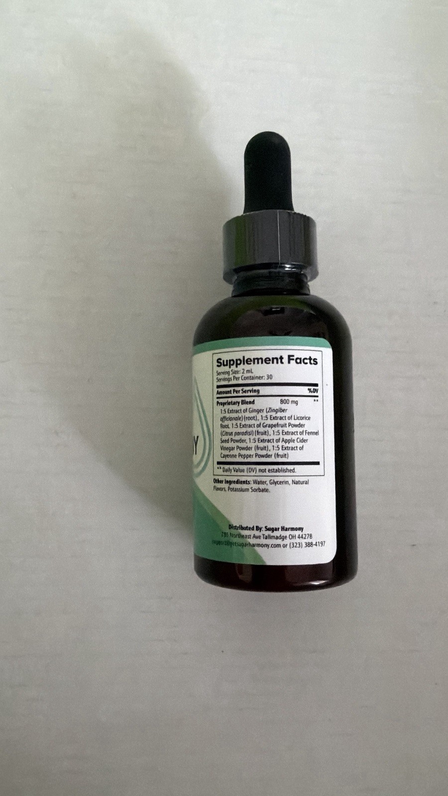 (1 Pack) Sugar Harmony Blood Support Drops Advanced Vitamin Supplement 30 Servs