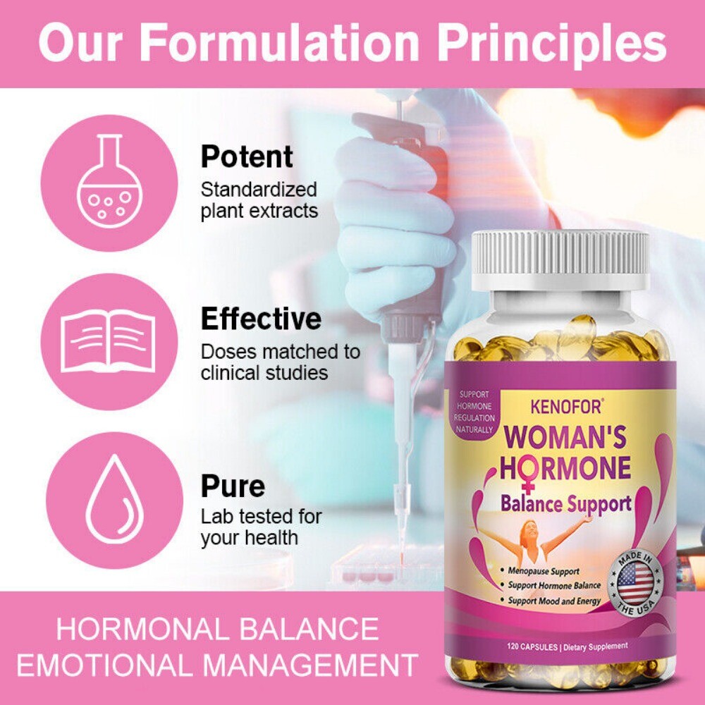 Women Menopause Support Hormone Emotional Balance Hot Flashes 120 Capsules