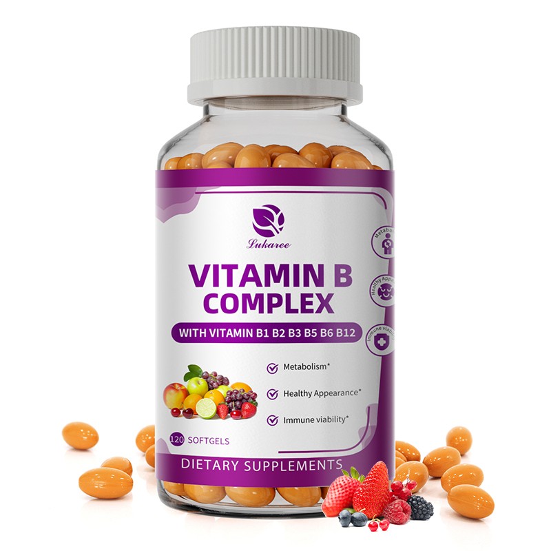 Vitamin B Complex 120 Capsules – B1,B2,B3,B5,B6,B7,B9,B12, Energy Immune Support