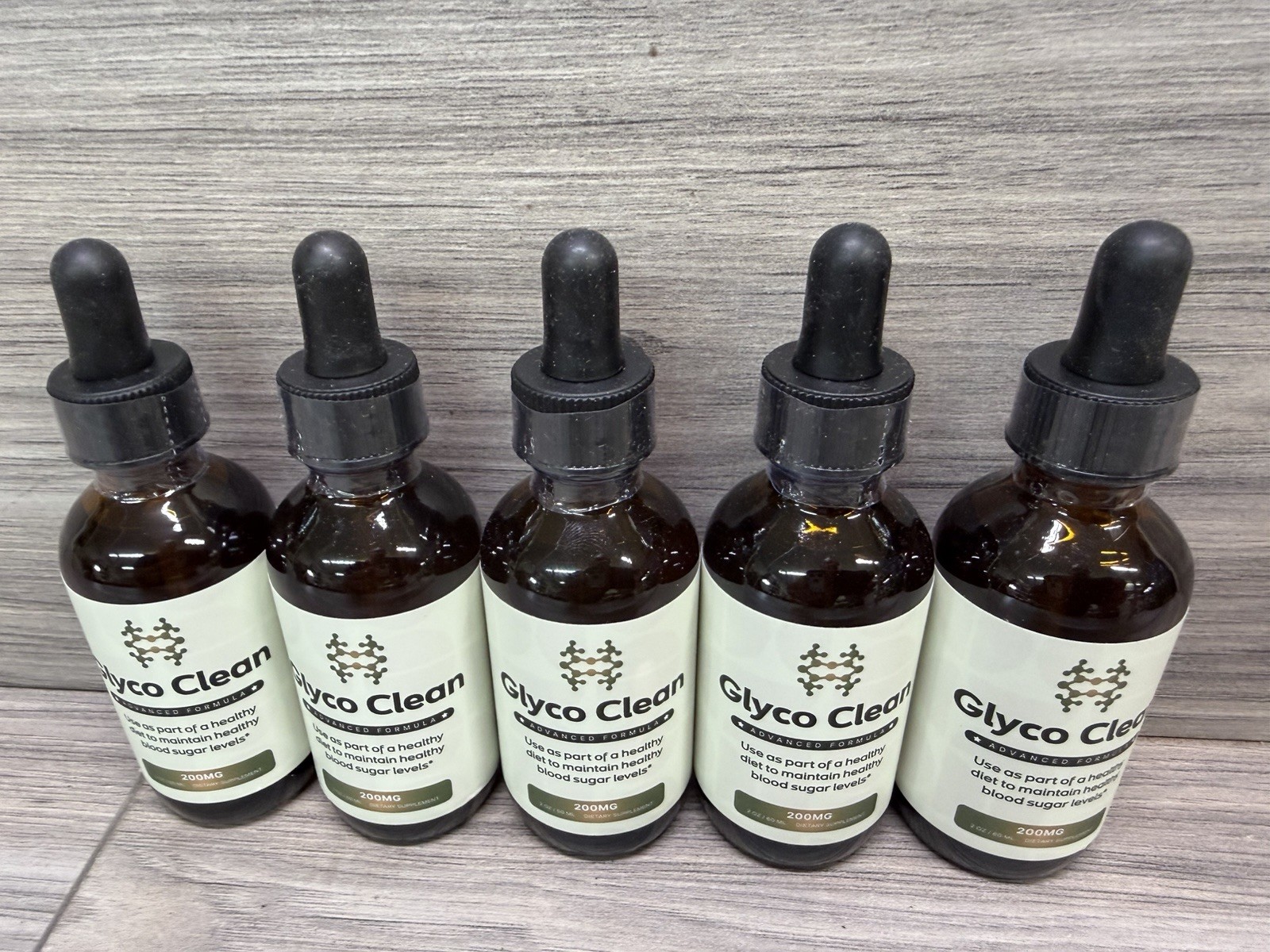 Glyco Clean Advanced Formula Blood Sugar Support 5 Bottles 200 Mg 2 oz Each
