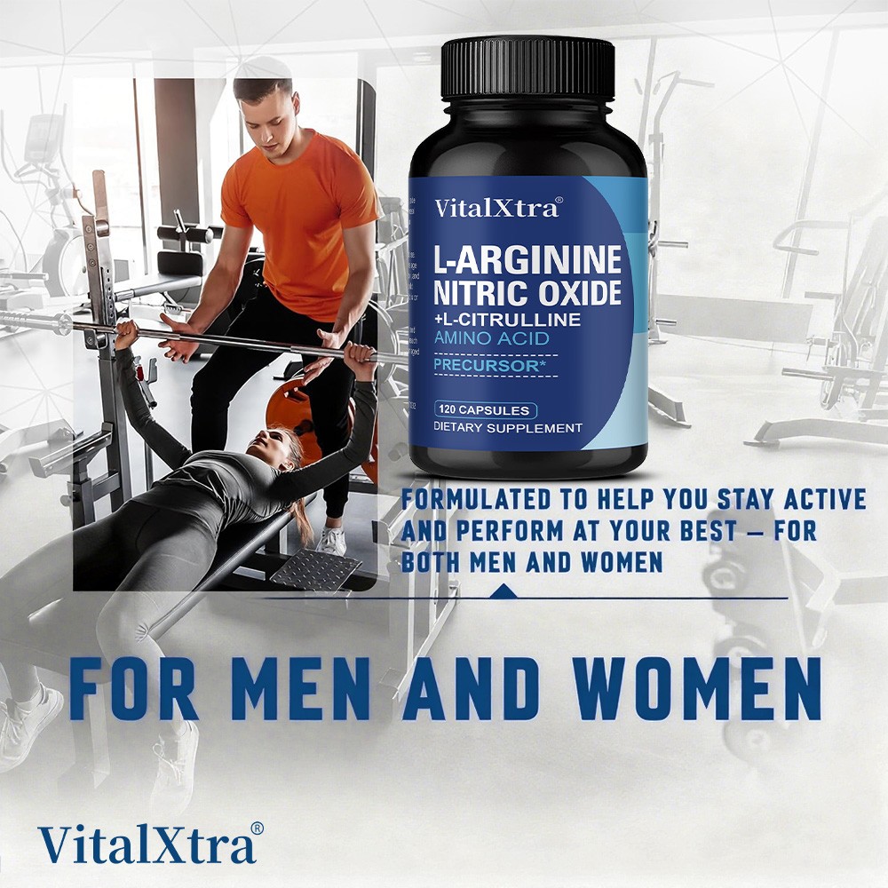 L Arginine Nitric Oxide L Citrulline Supplements Muscle Health 30-120 Capsules