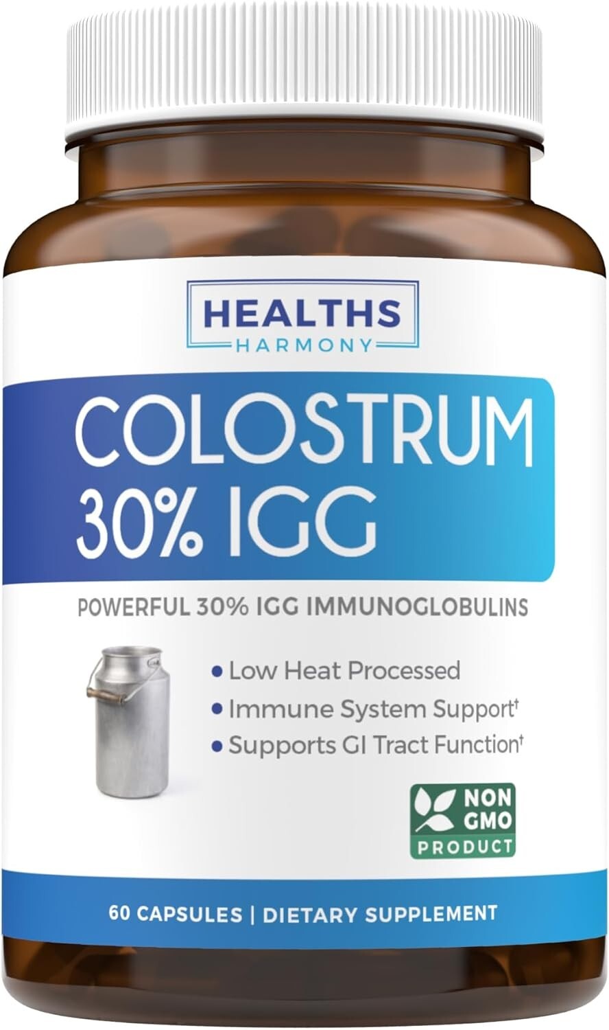 Health’s Harmony Colostrum 1,000mg 30% IgG Immunoglobulins Immune Support 60ct