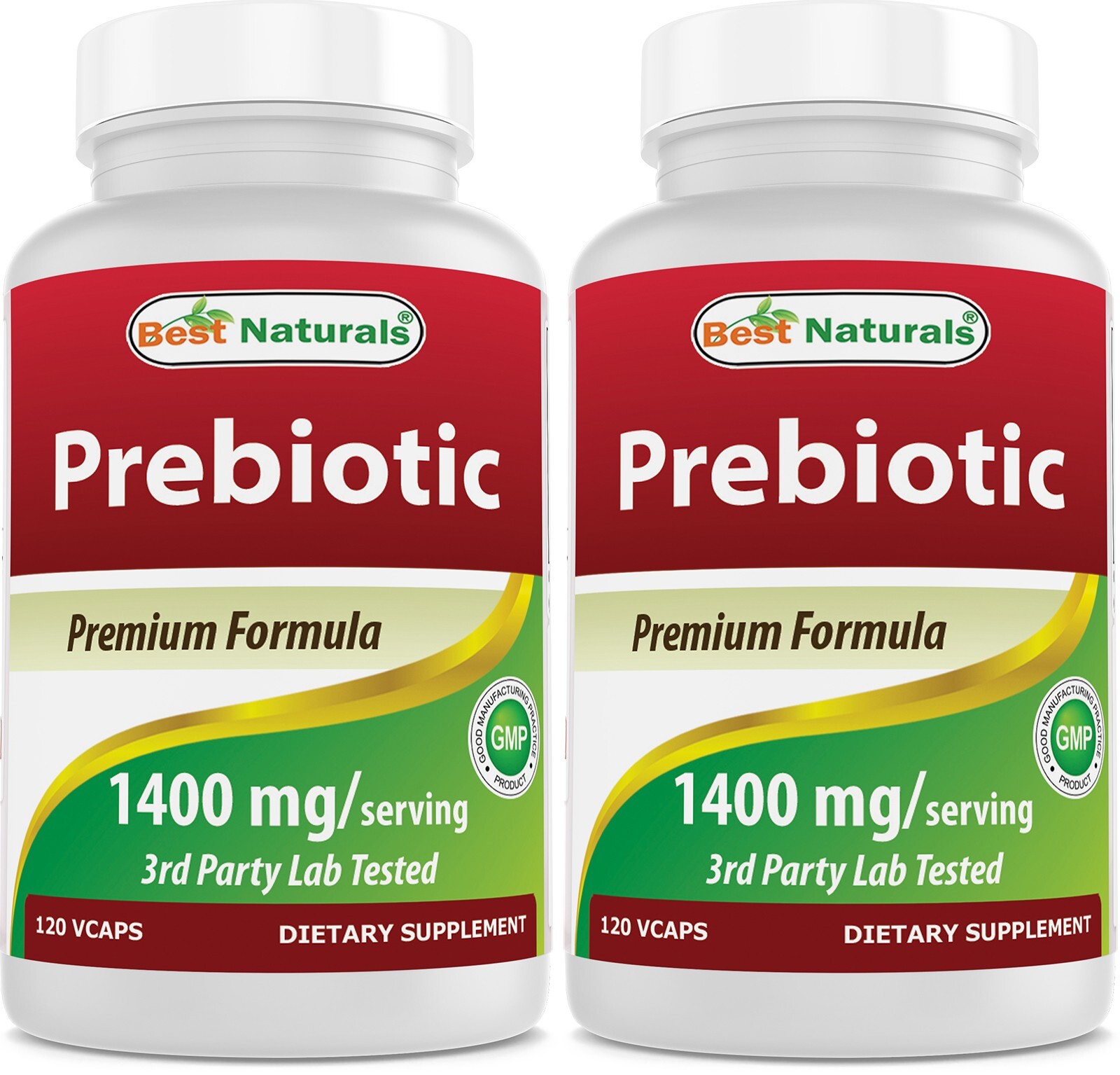 2 Pack Best Naturals Prebiotics Fiber XOS 1400mg 120 Vegetarian Capsules