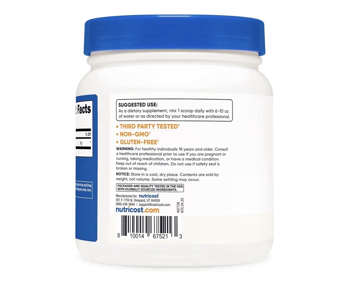 NEW Nutricost L-Glutamine Powder (500 Grams) Unflavored – Gluten-free & Non-GMO