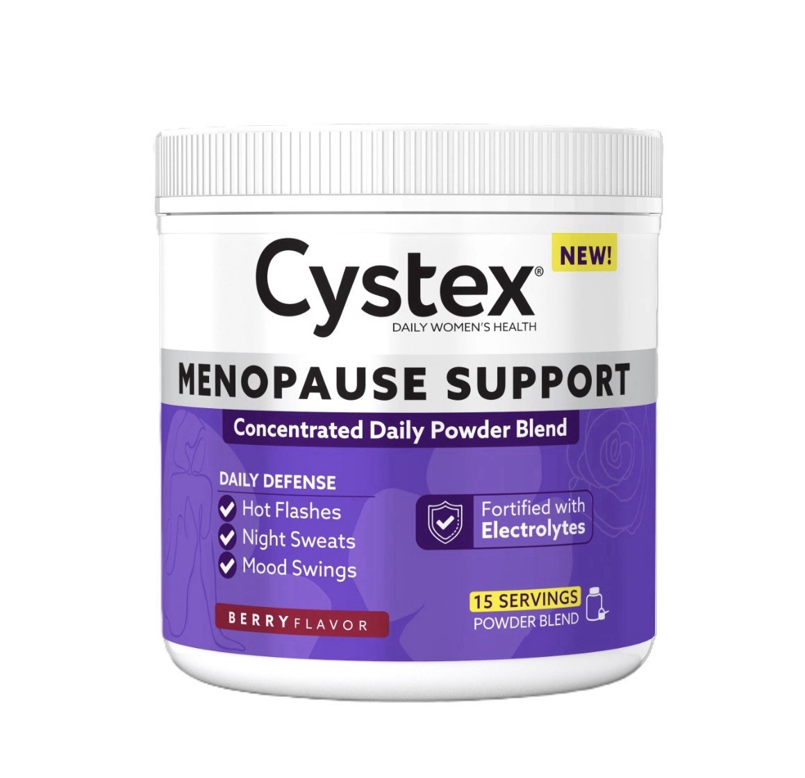 Cystex Menopause Wellness Powder Drink Mix | Berry Flavor | 1.8 Oz