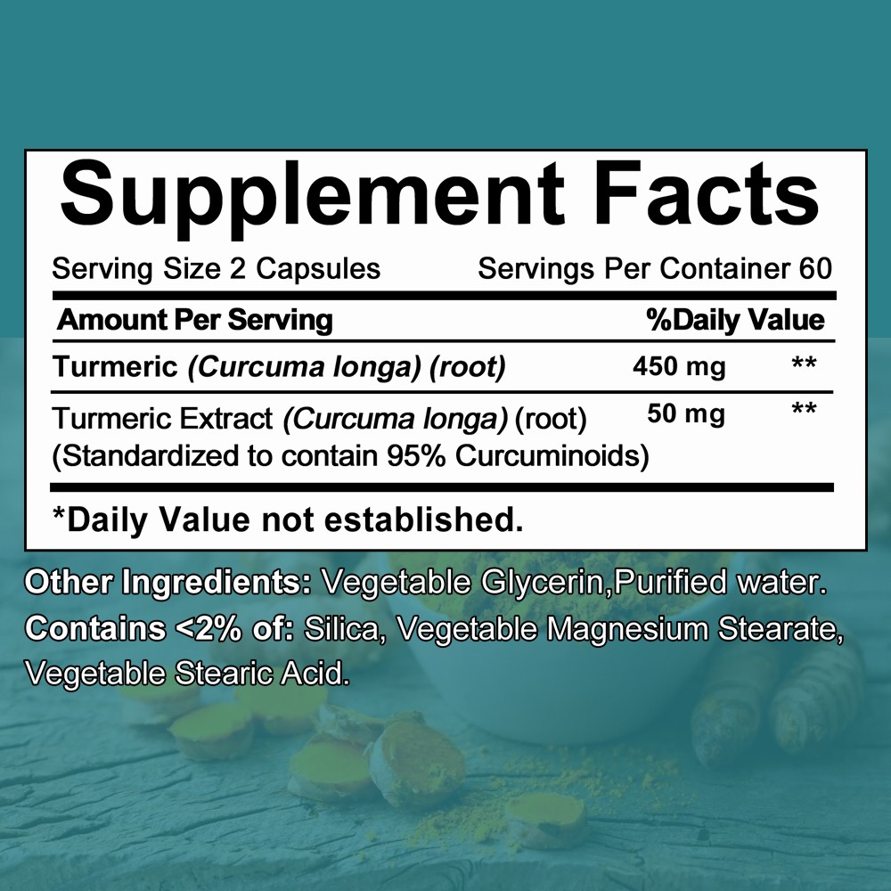 Turmeric Curcumin Supplement,with Turmeric(root)450 mg,Joint Health & Mobility