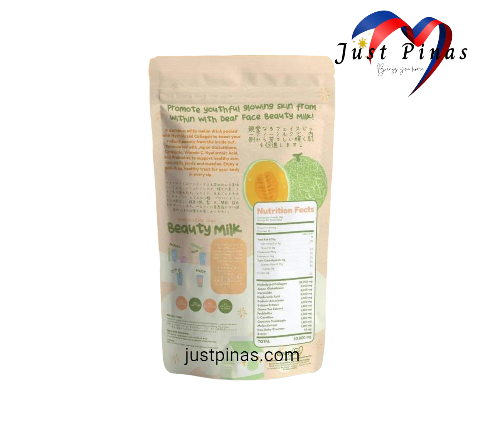 Dear Face Beauty Milk Melon Drink
