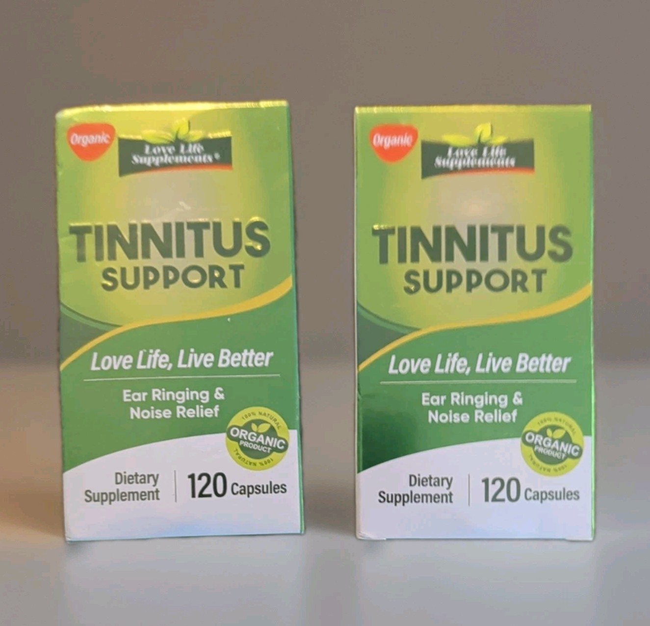 2 Pack of Love Life Tinnitus Support for Ringing Ears Noise Relief 120 Caps x2