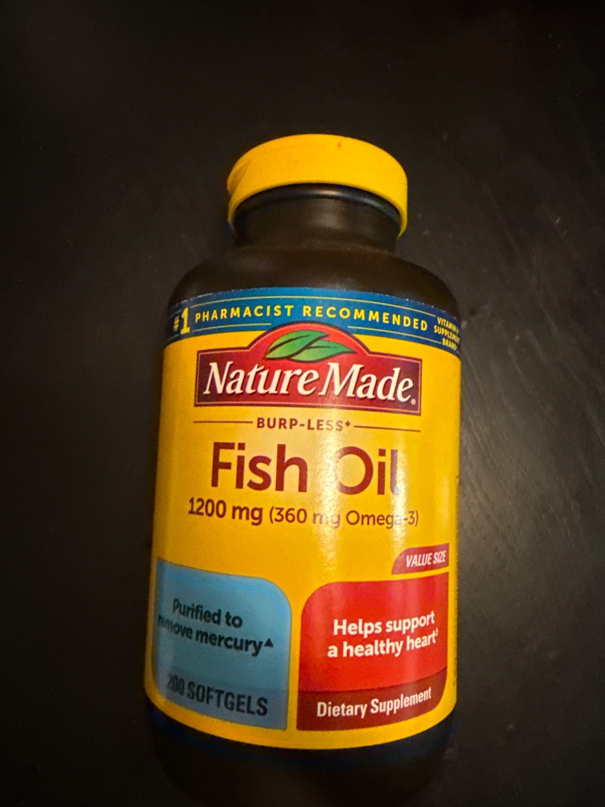 Nature Made Burp Less 1200mg Fish Oil Omega 3 360mg