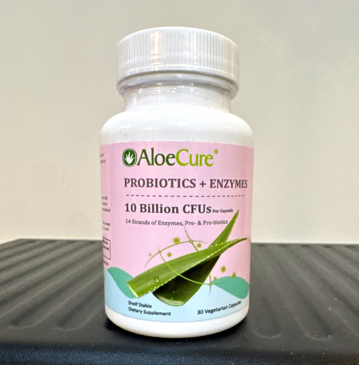 AloeCure Probiotics + Enzymes Digestive Support 10B CFU Veg Caps 30 Exp 06/27
