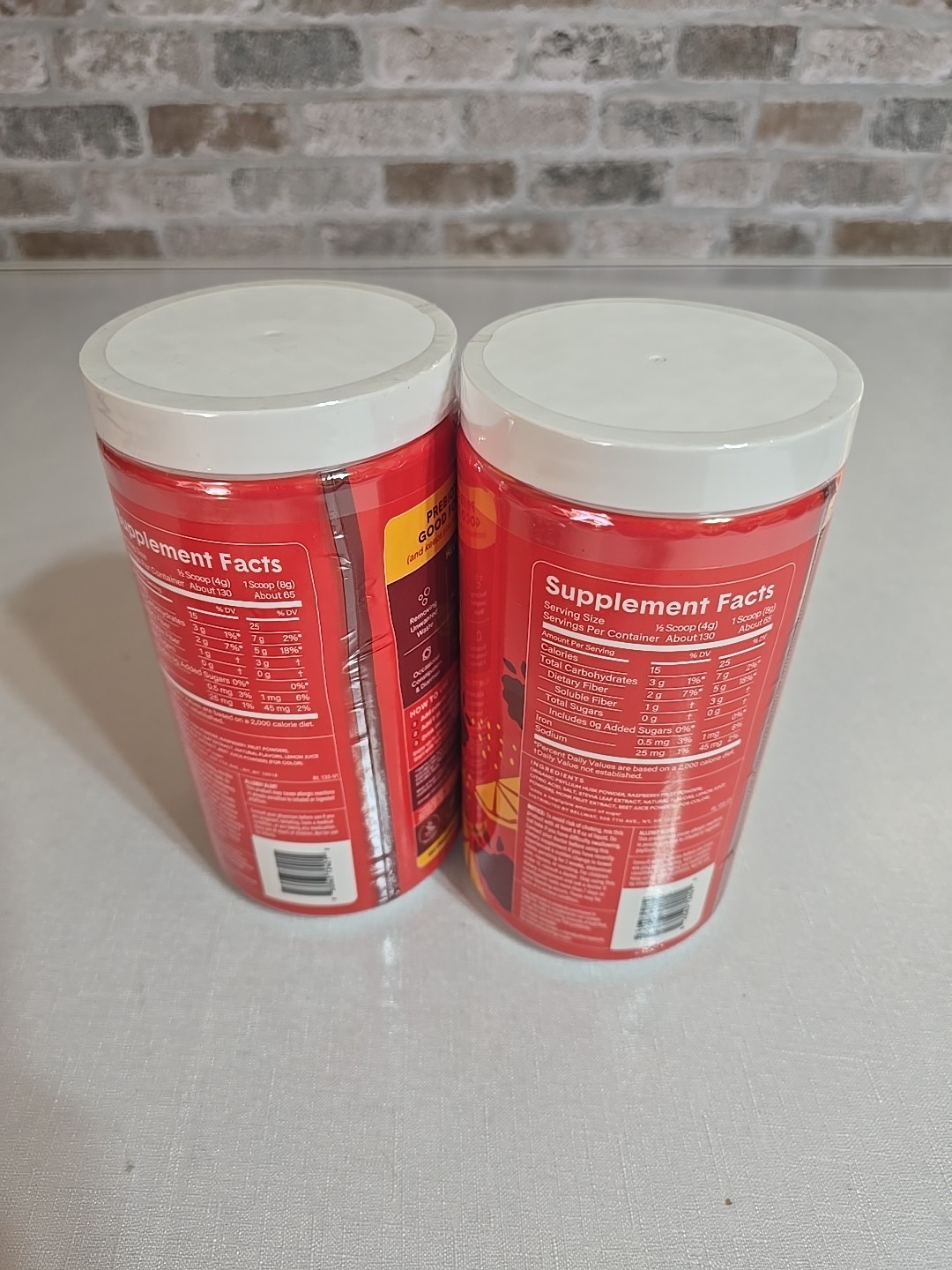 Bellway Super Fiber + Fruit Psyllium Husk Raspberry Lemon 36oz 18 x2