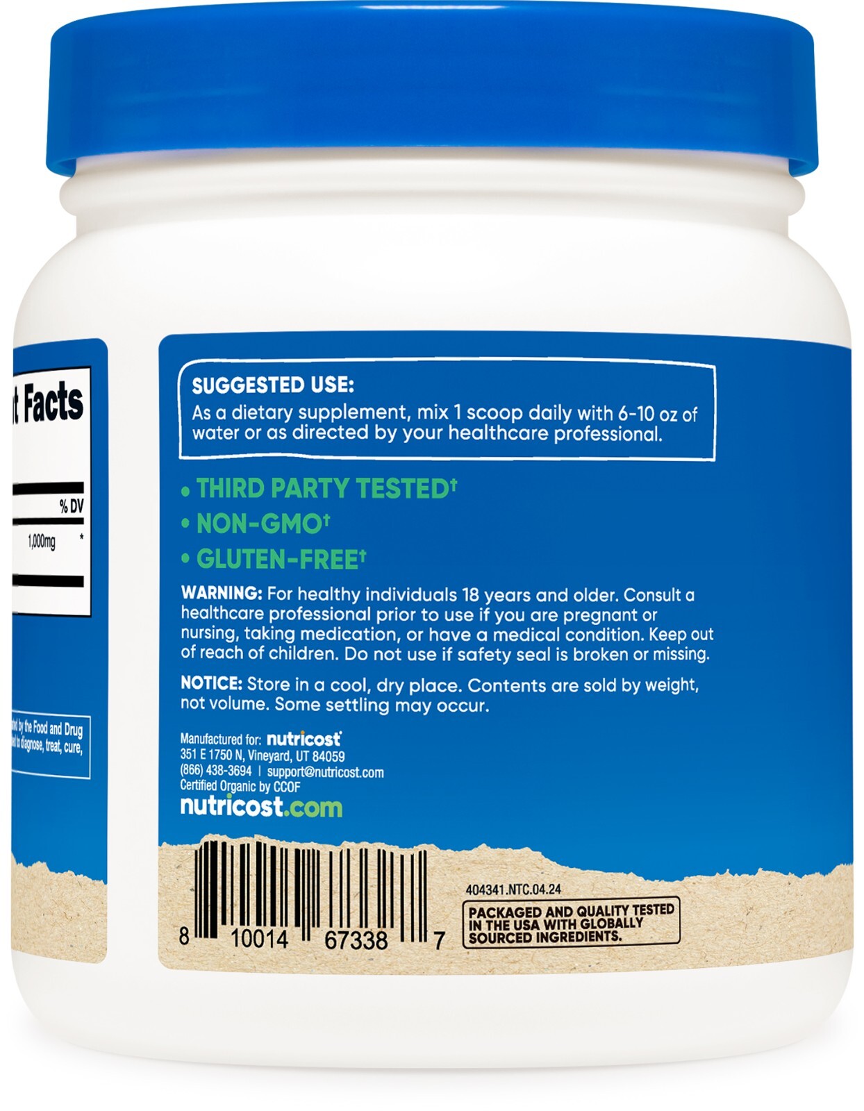 Nutricost Organic Irish Moss Powder (1 LB) – Gluten Free, Non-GMO