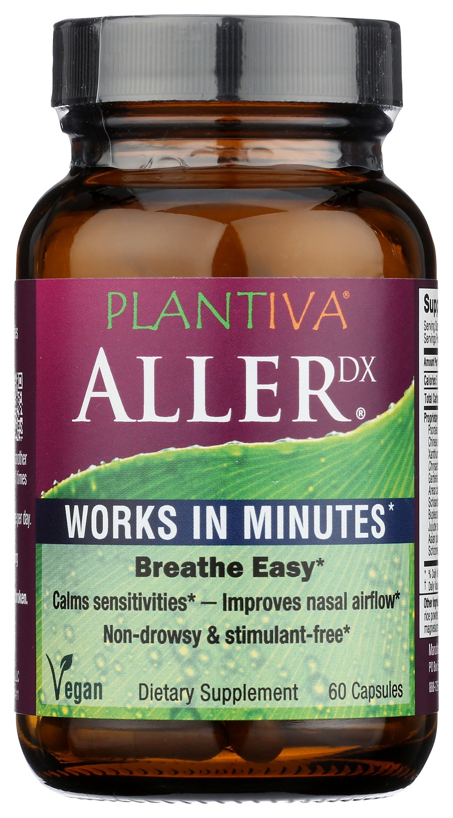 Allerdx Allergy Relief Supplement By Plantiva Breath Easy 60 Capsules 1 Pack