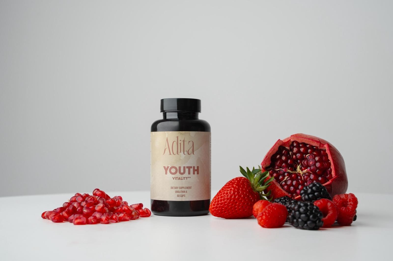 Adita Youth Vitality Dietary Supplement – 60 Caps – Urolithin A – New