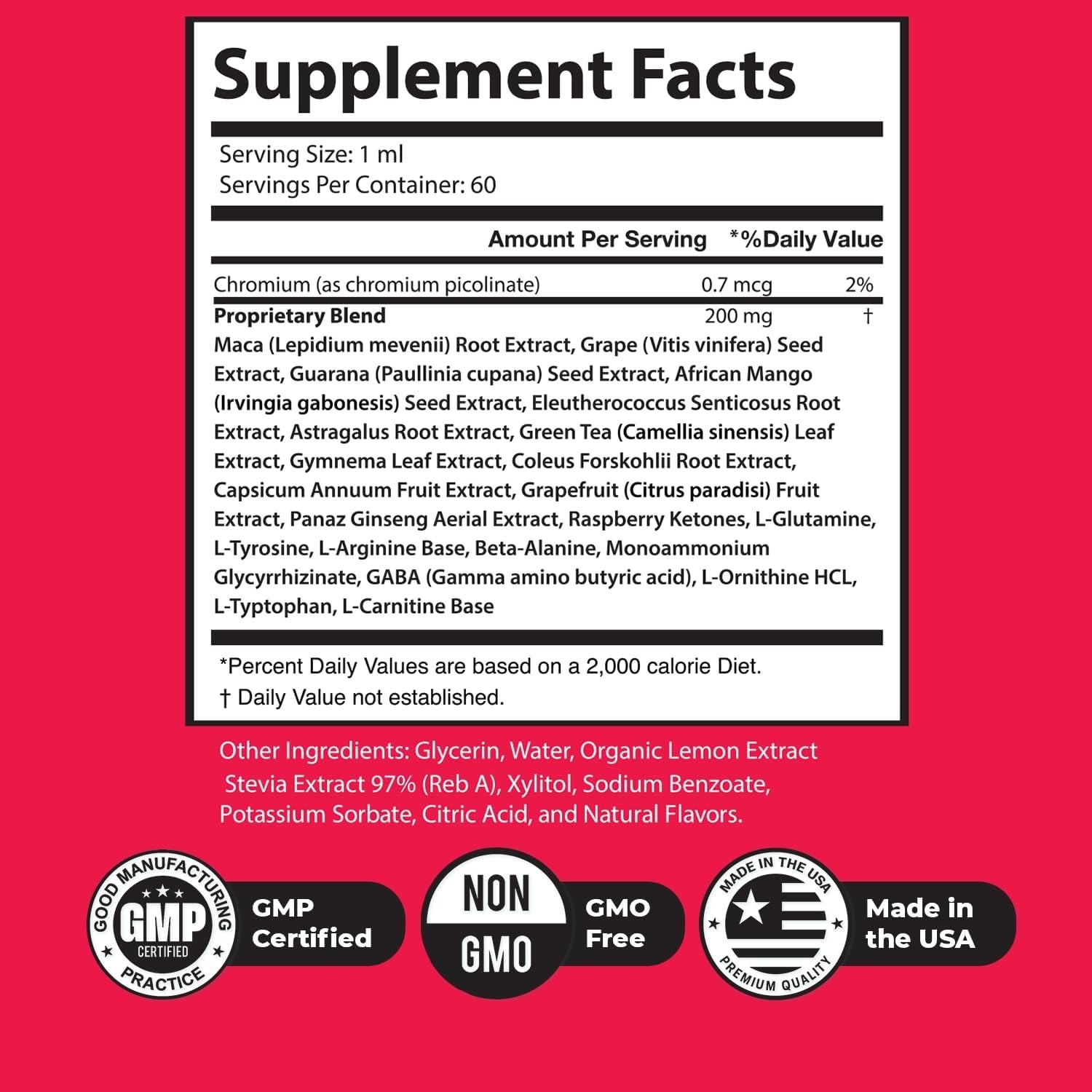 GlucoControl Daily Liquid Botanical Supplement – Chromium & Maca Root – 2oz 60ml