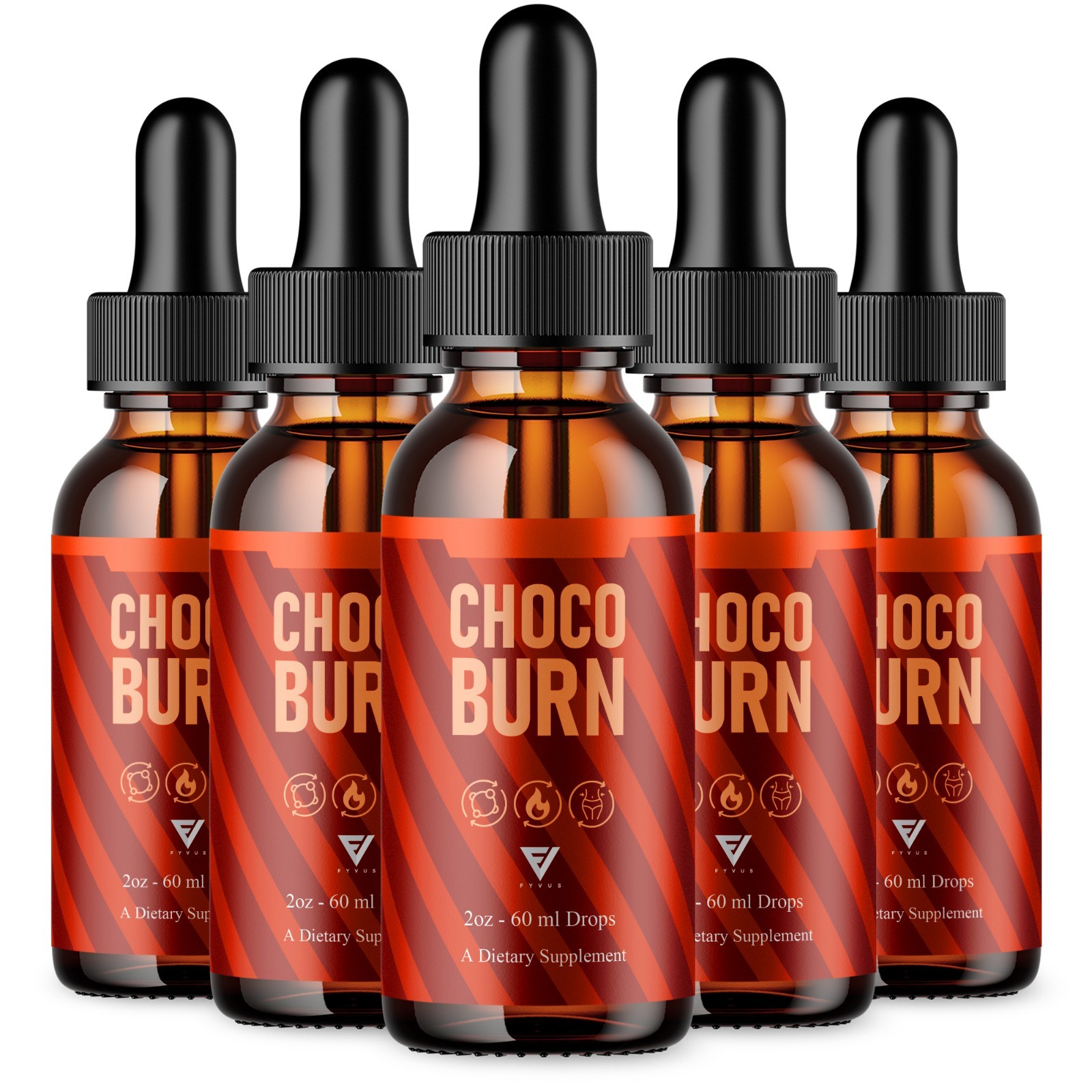 (5 Pack) Choco Burn Premium Weight Management Liquid Drop Supplement (10oz)