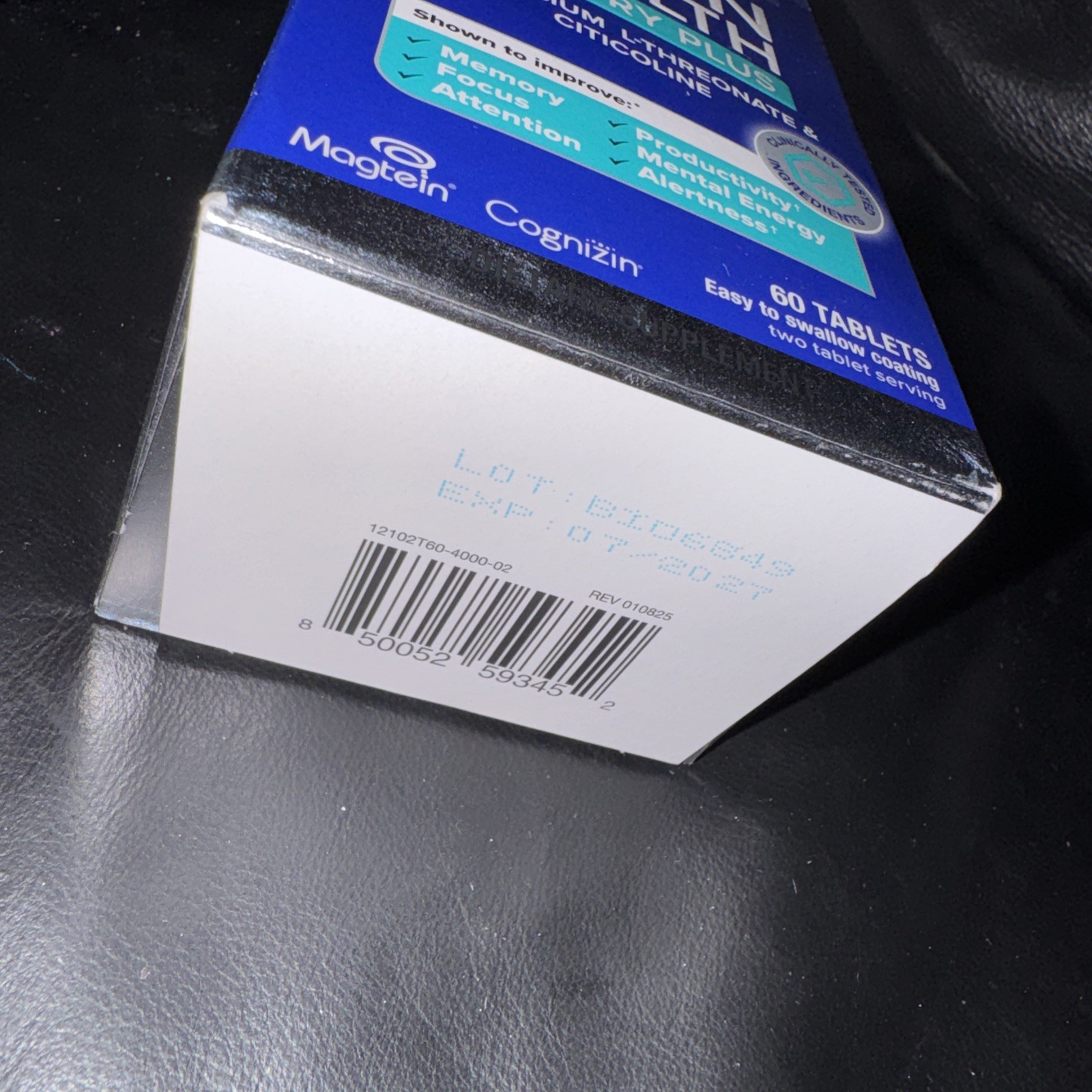 Qunol Brain Health Memory Plus Magnesium L-Threonate 60 Tablets Exp 07/2027