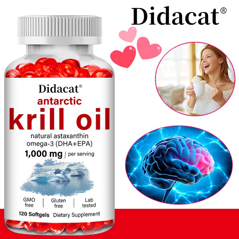 Antarctic Krill Oil 1000mg – Natural Astaxanthin – Heart Health – Brain Health