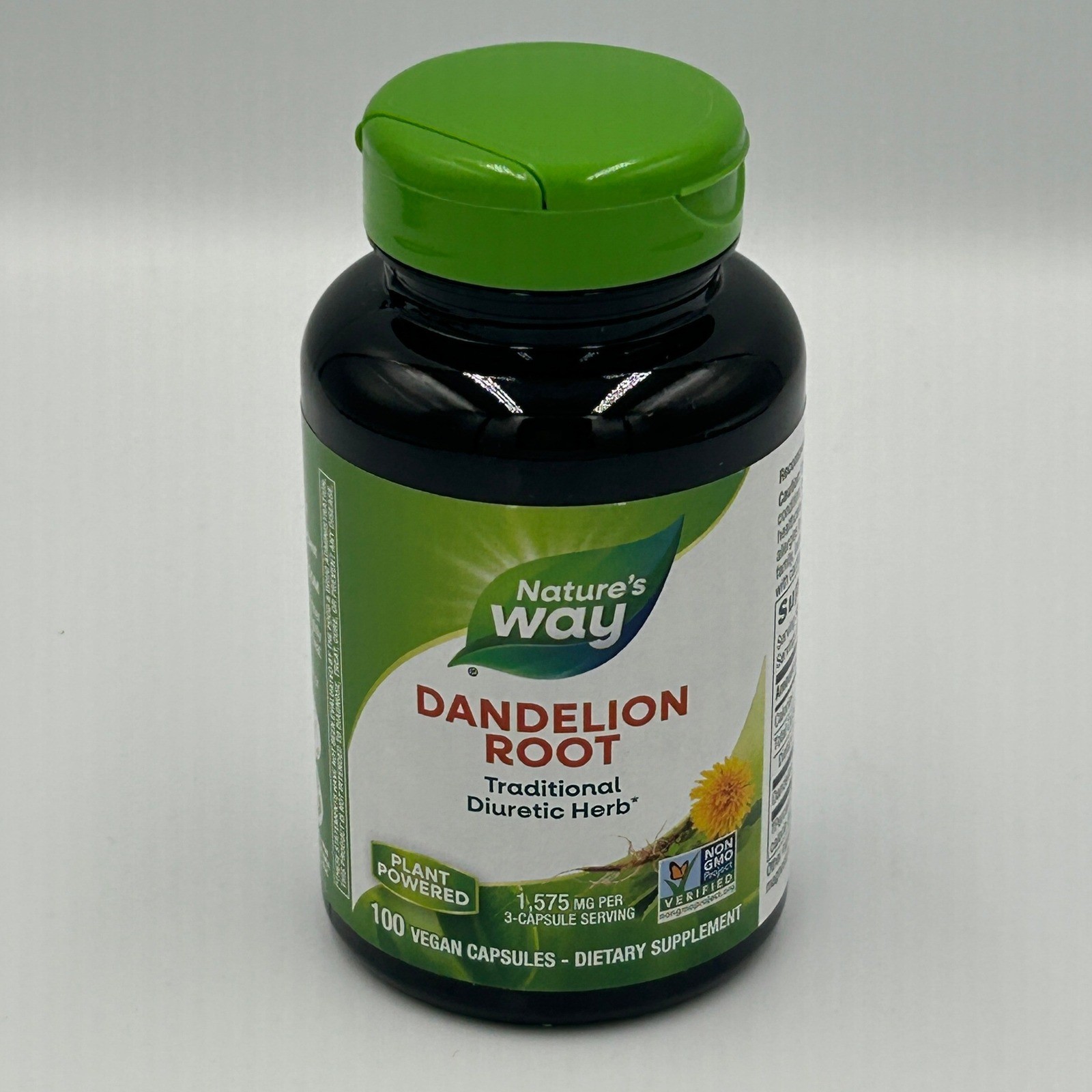 Nature’s Way Dandelion Root Supplement Unisex 100ct Green NEW 1575mg Vegan