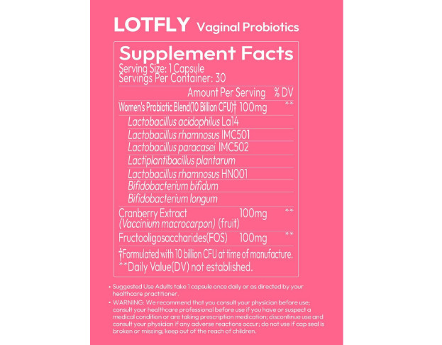 3X Lotfly Women’s Probiotic Vaginal Health Supplement – 90 Capsules – NEW 8/2026
