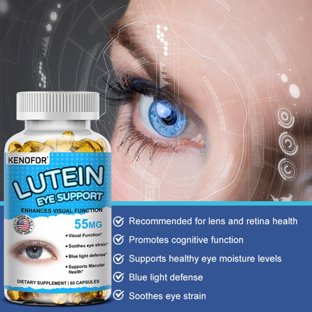 Lutein and Zeaxanthin Capsules 55mg – Premium Eye Protection Formula 60 Caps