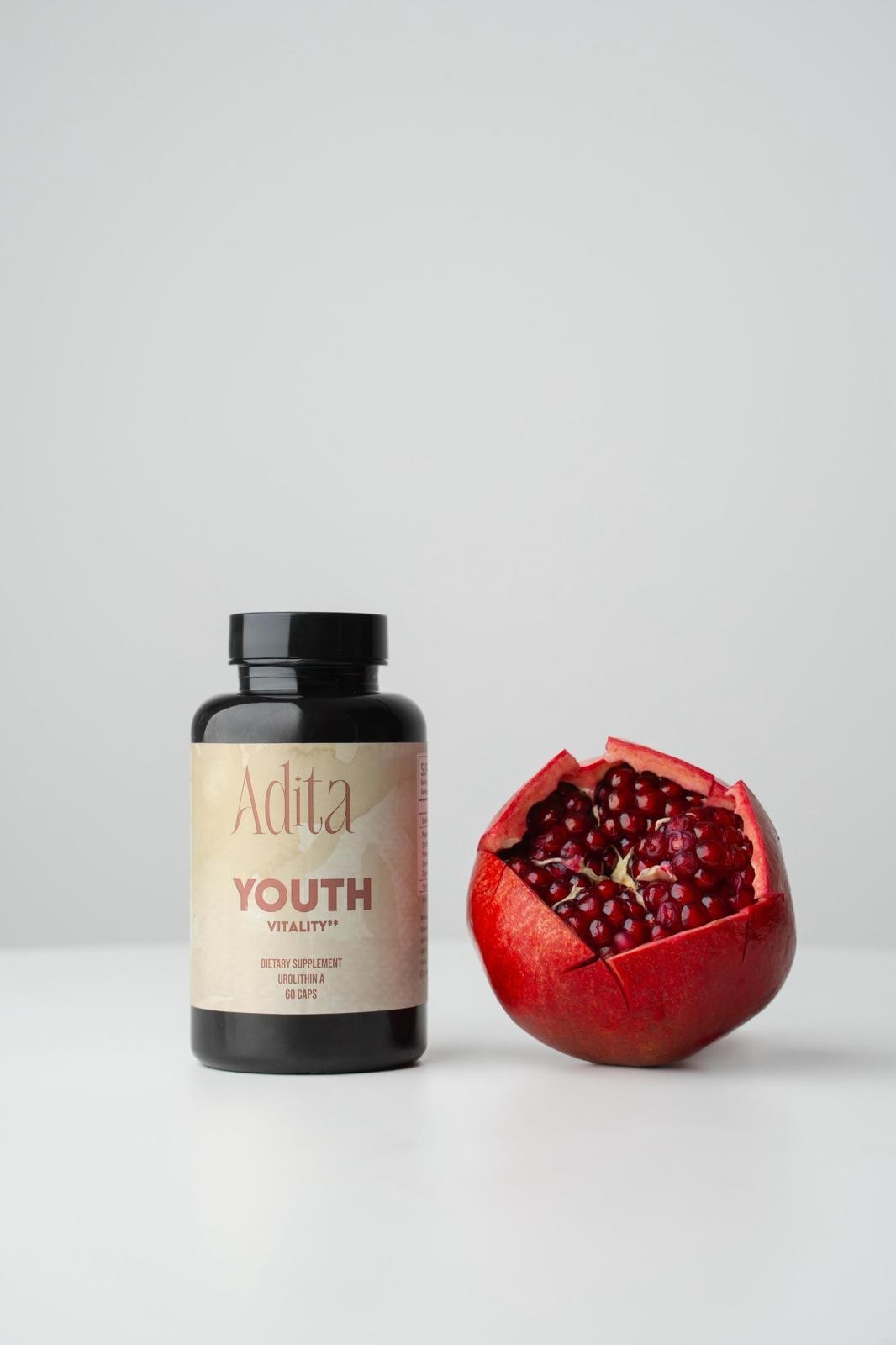 Adita Youth Vitality Dietary Supplement – 60 Caps – Urolithin A – New