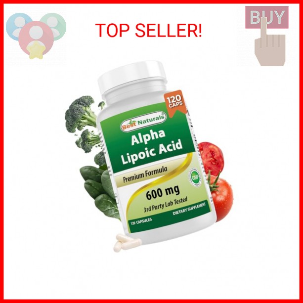 Best Naturals Alpha Liopic Acid 600 mg 120 Count – ALA Alpha Lipoic Acid Powerfu