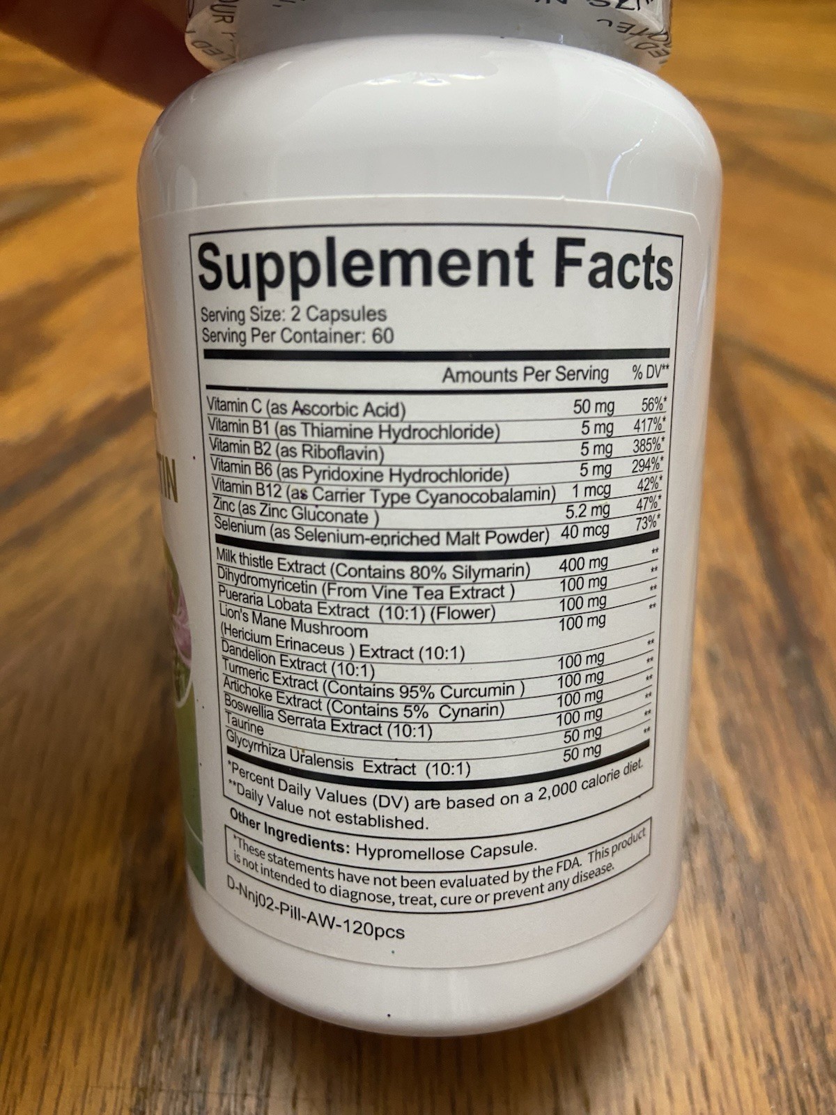 Alliwise Milk Thistle Dihydromyricetin 120 Capsules Non-GMO Gluten Dairy Free