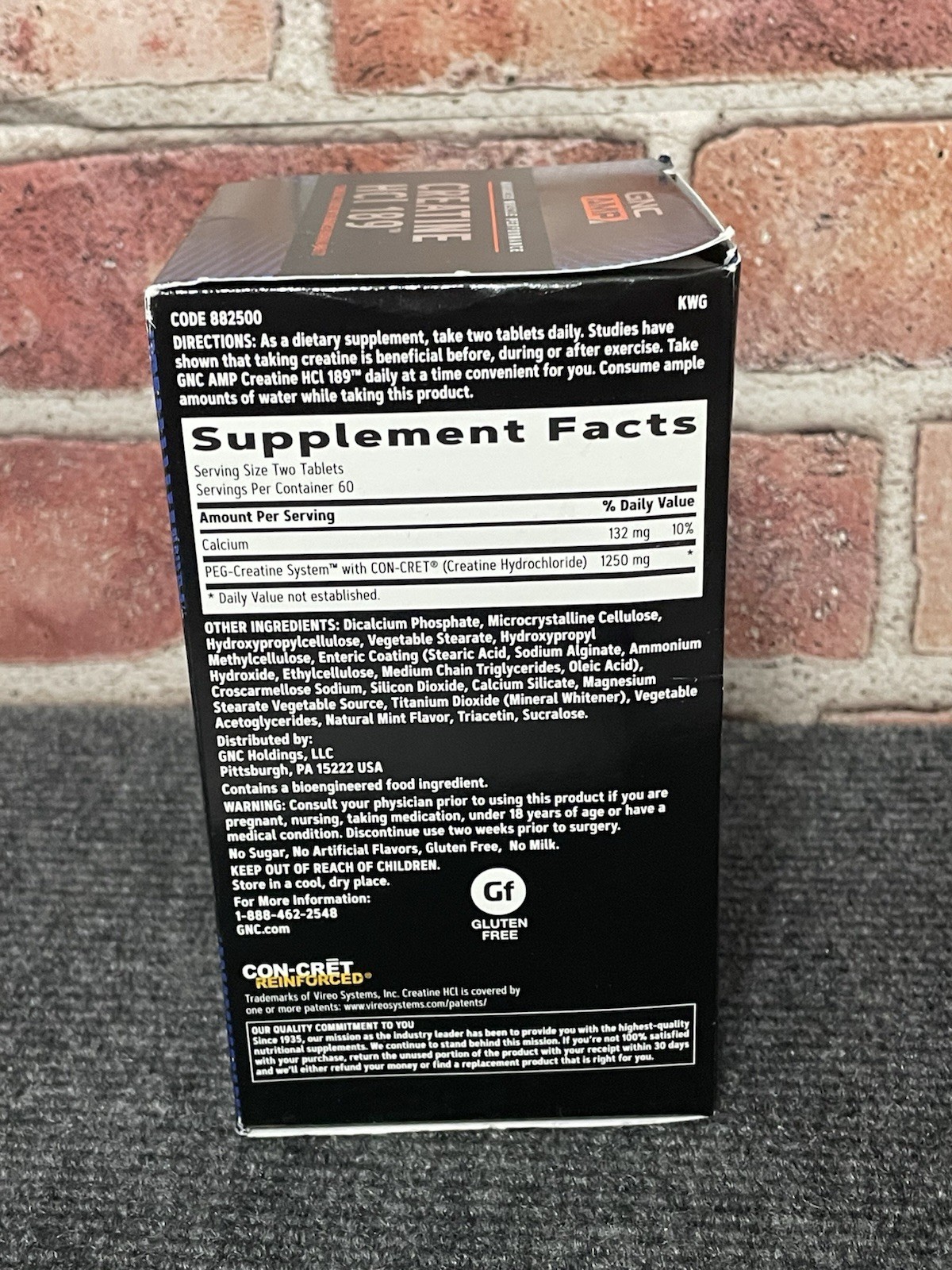 GNC AMP Creatine HCL 189 – Muscle Builder, Strength & Recovery:: 2 month supply