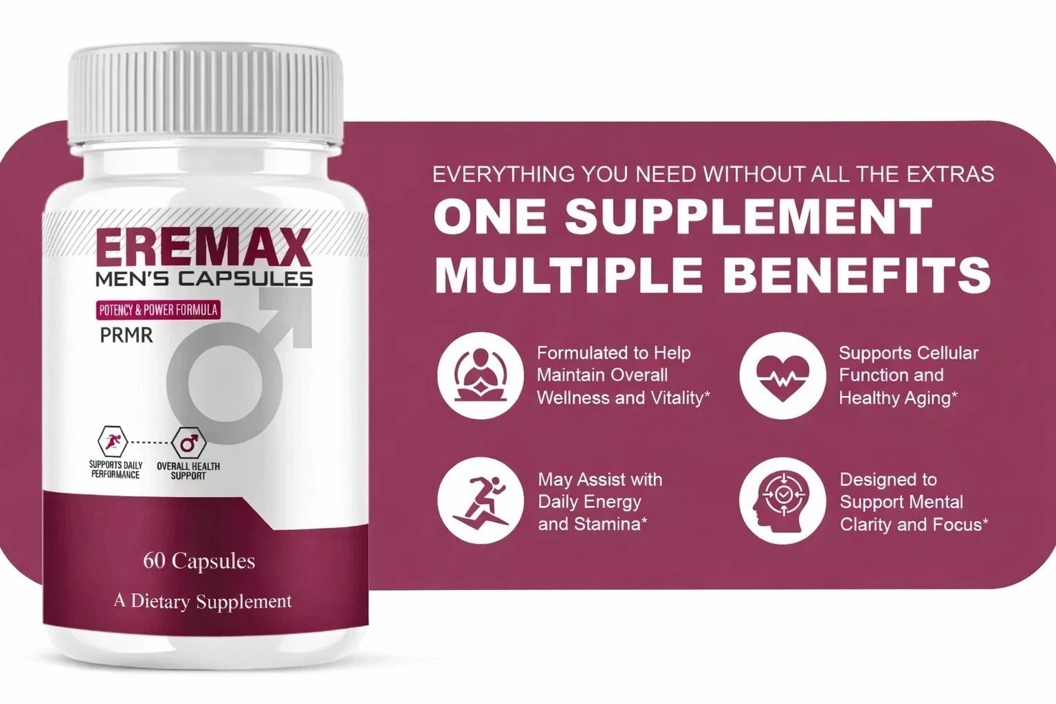 (3 pack) Eremax Capsules, Eremax Premium Performance Supplement – (180 Capsules)