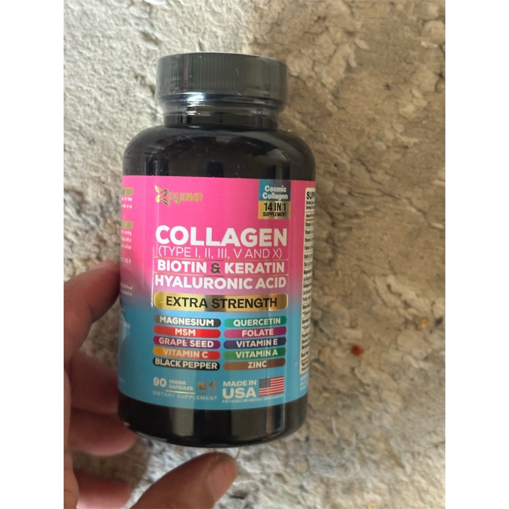 Zoyava Cosmic Collagen 14-in-1 Multi Collagen Capsules 100 Count Hair