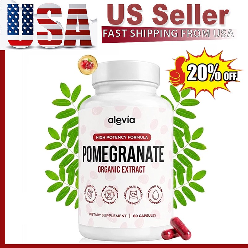 Alevia Pomegranate Capsules 60ct Organic Extract Antioxidant US