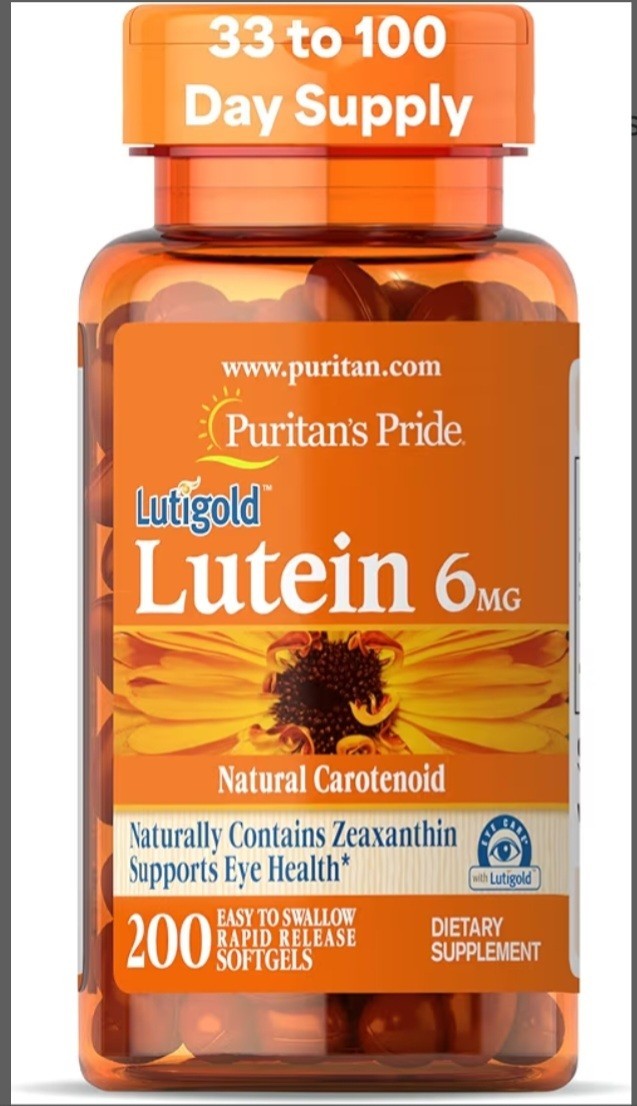 Puritan’s Pride Lutigold Lutein Zeaxanthin 6mg Eye Health 200 Rapid Softgels