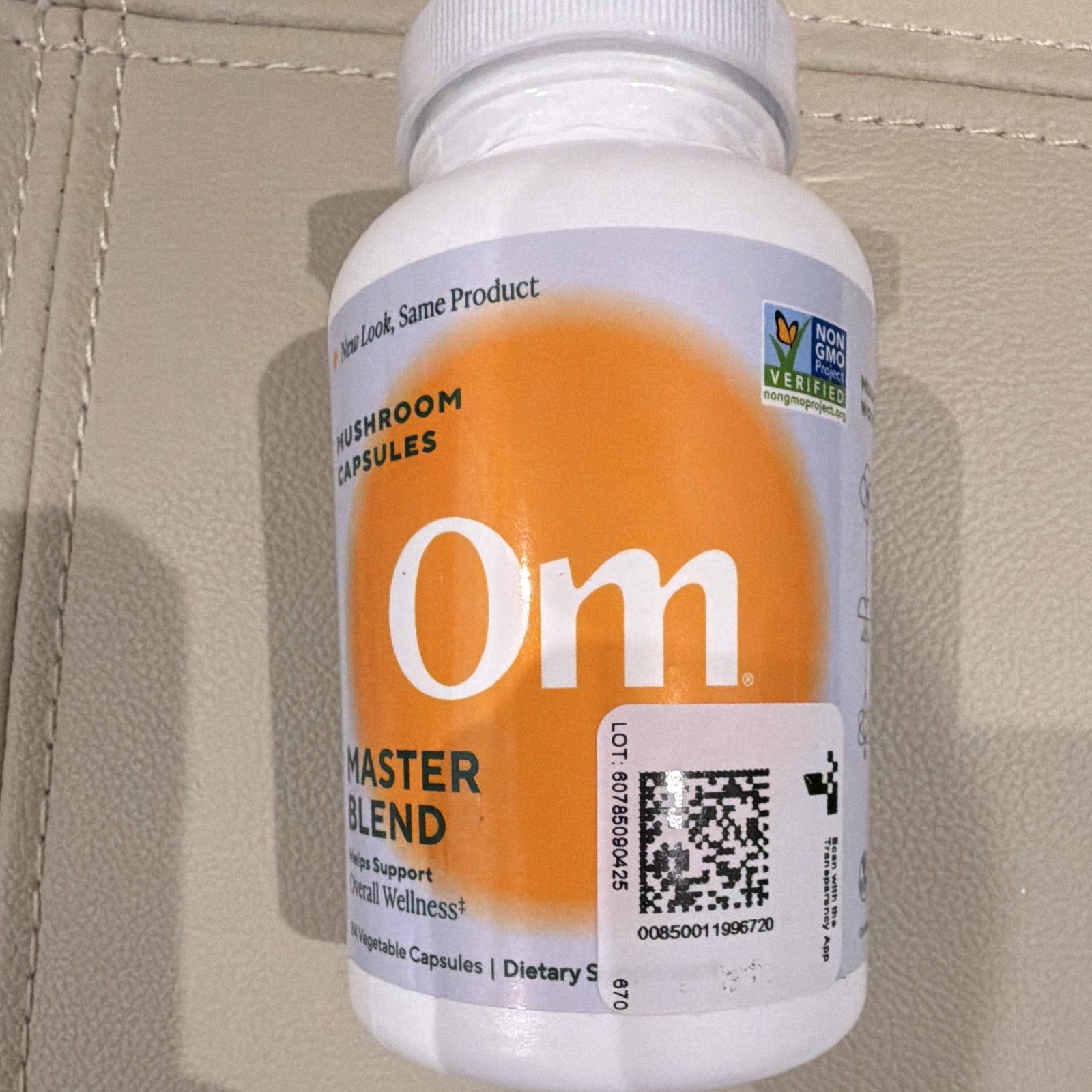 Om Master Blend Mushroom Capsules w/ KSM-66 Ashwagandha 84 Non-GMO Kosher