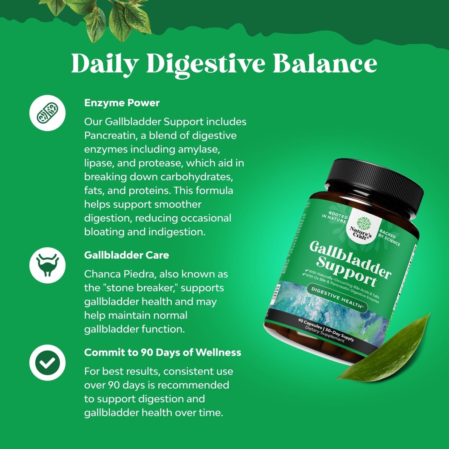 Ox Bile Salts for Gallbladder Support – Purified Bile Salts Supplement 90ct
