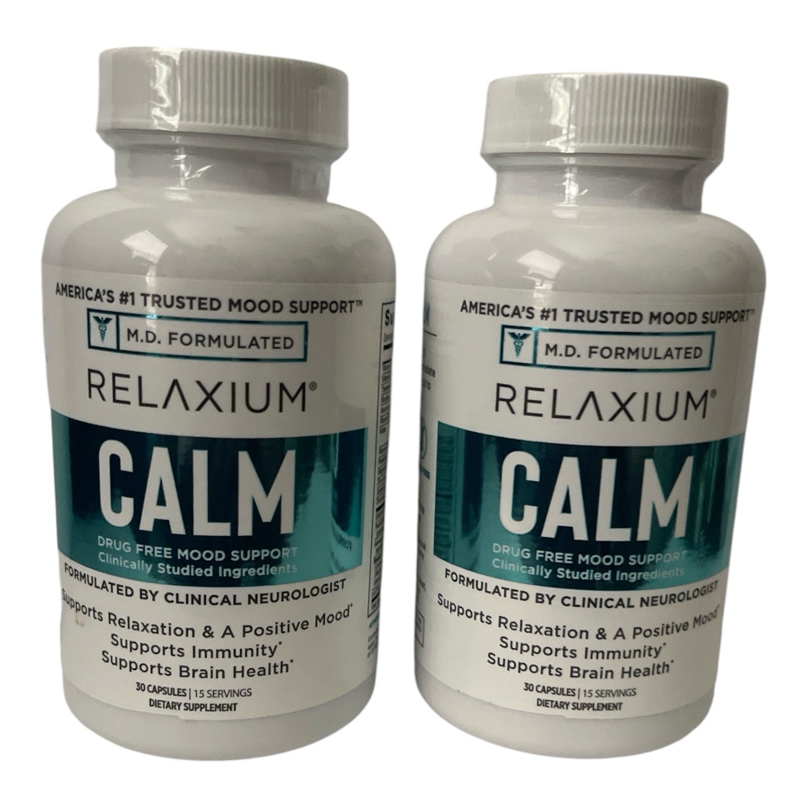 Relaxium Calm Mood Support Dietary Supplement Capsules 30 Ct 2-Pack Exp 10/2027