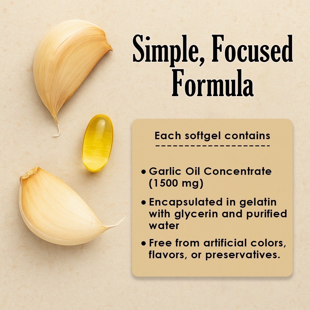 Garlic Oil Softgels 1500mg – 300 count – Heart & Circulatory Health – Nu-Health