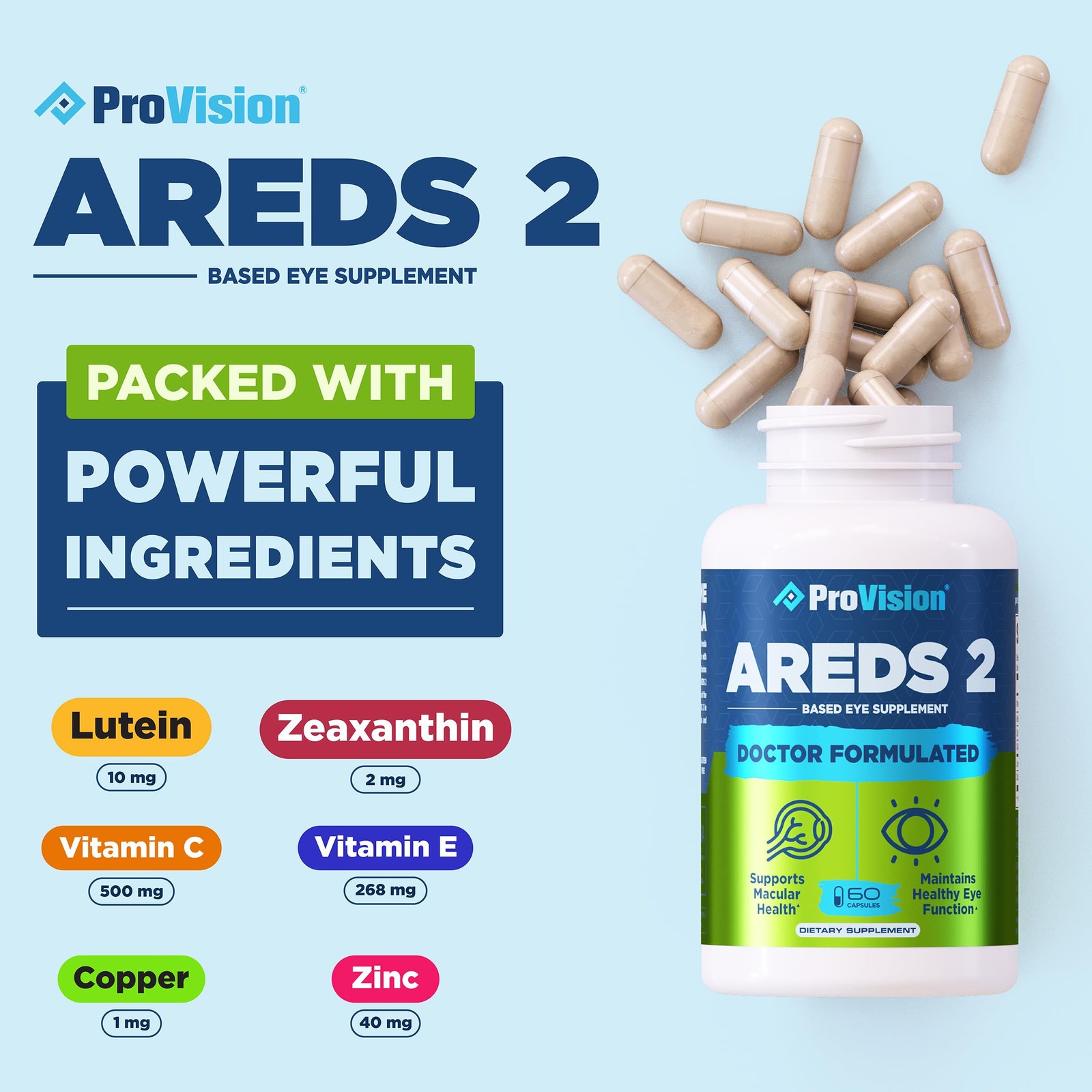 Provision AREDS 2 Eye Vitamins – Enhance Vision 60 Count (Pack of 1)
