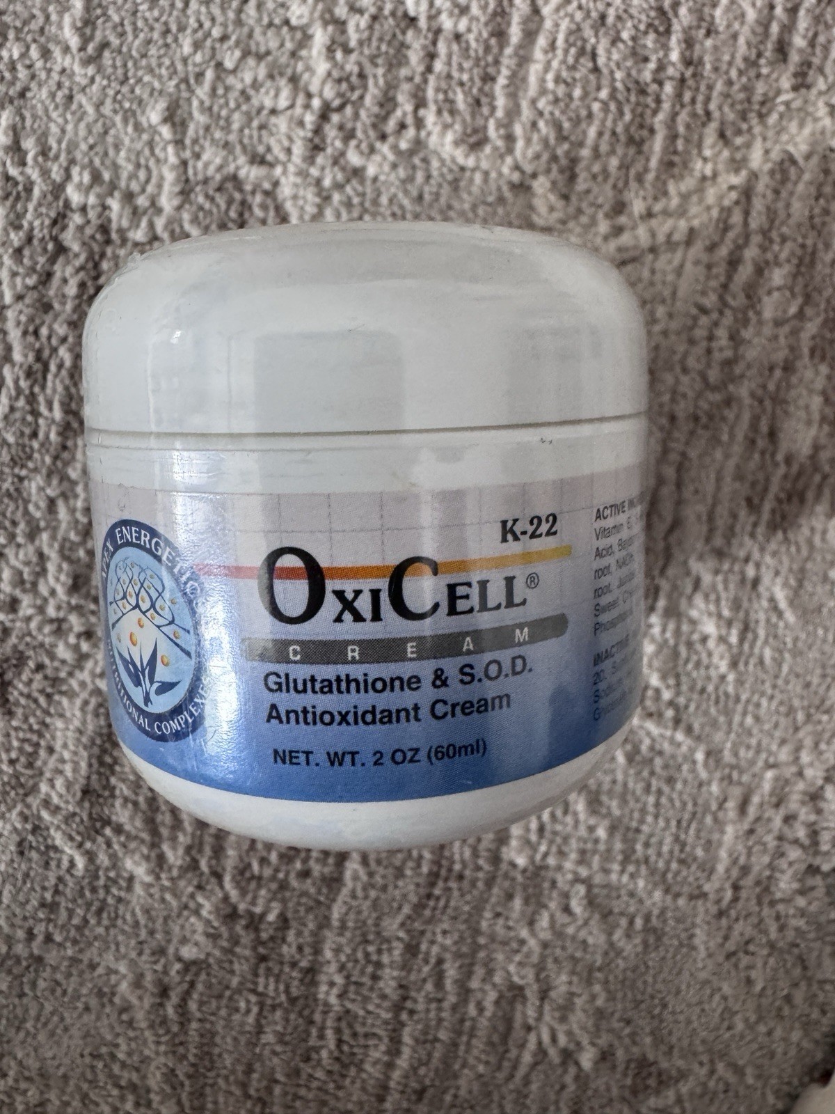 Oxicell K-22 2 oz, Glutathione Topical Cream To Protect Cells From Radicals NOS
