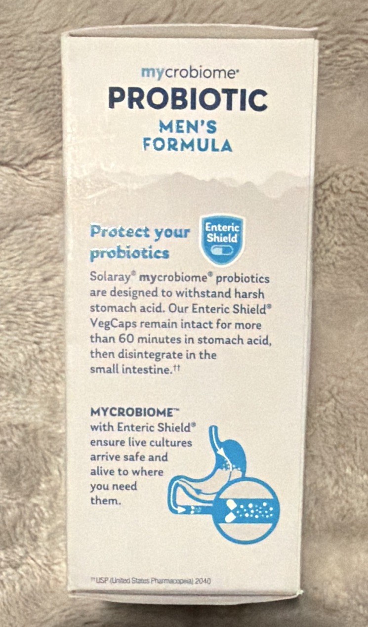 Solaray Mycrobiome Men’s Probiotic + Prebiotic 20B Vegan Gluten-Free 30 ct