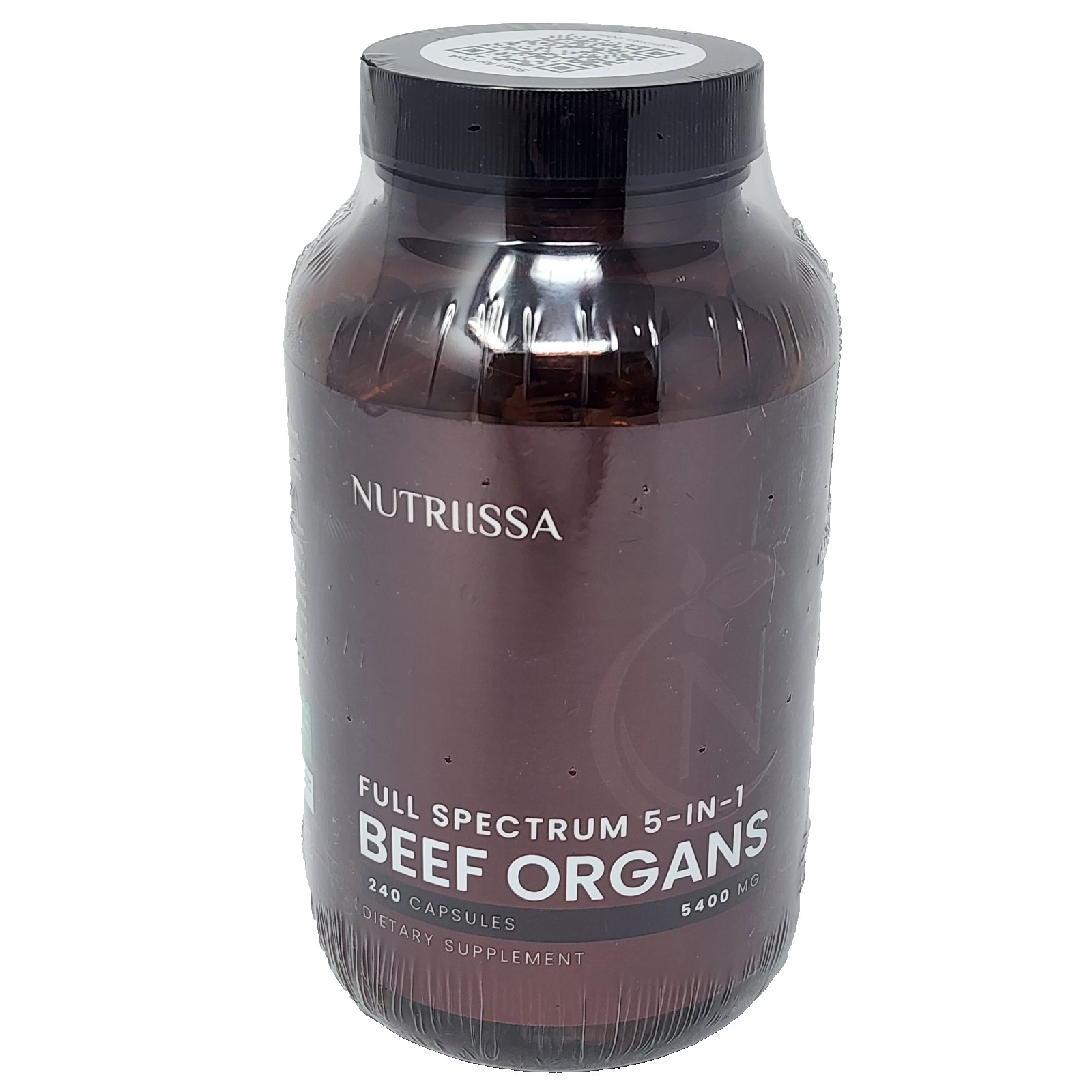 Nutriissa Beef Organs Grass-Fed Liver Liver Heart Kidney Spleen, 240 Capsules