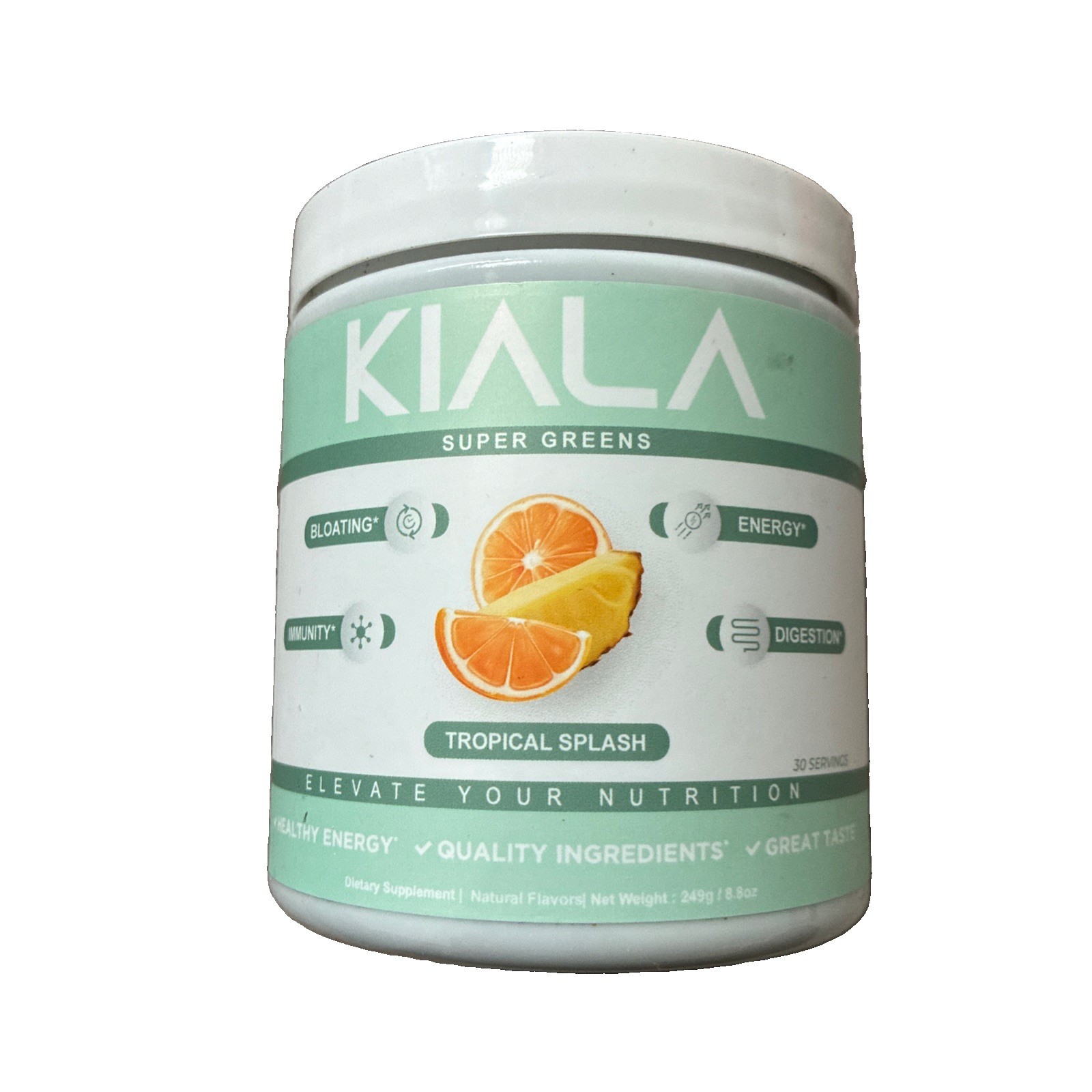 Kiala Super Greens Tropical Splash Powder 8.8 Oz Exp. 10/26