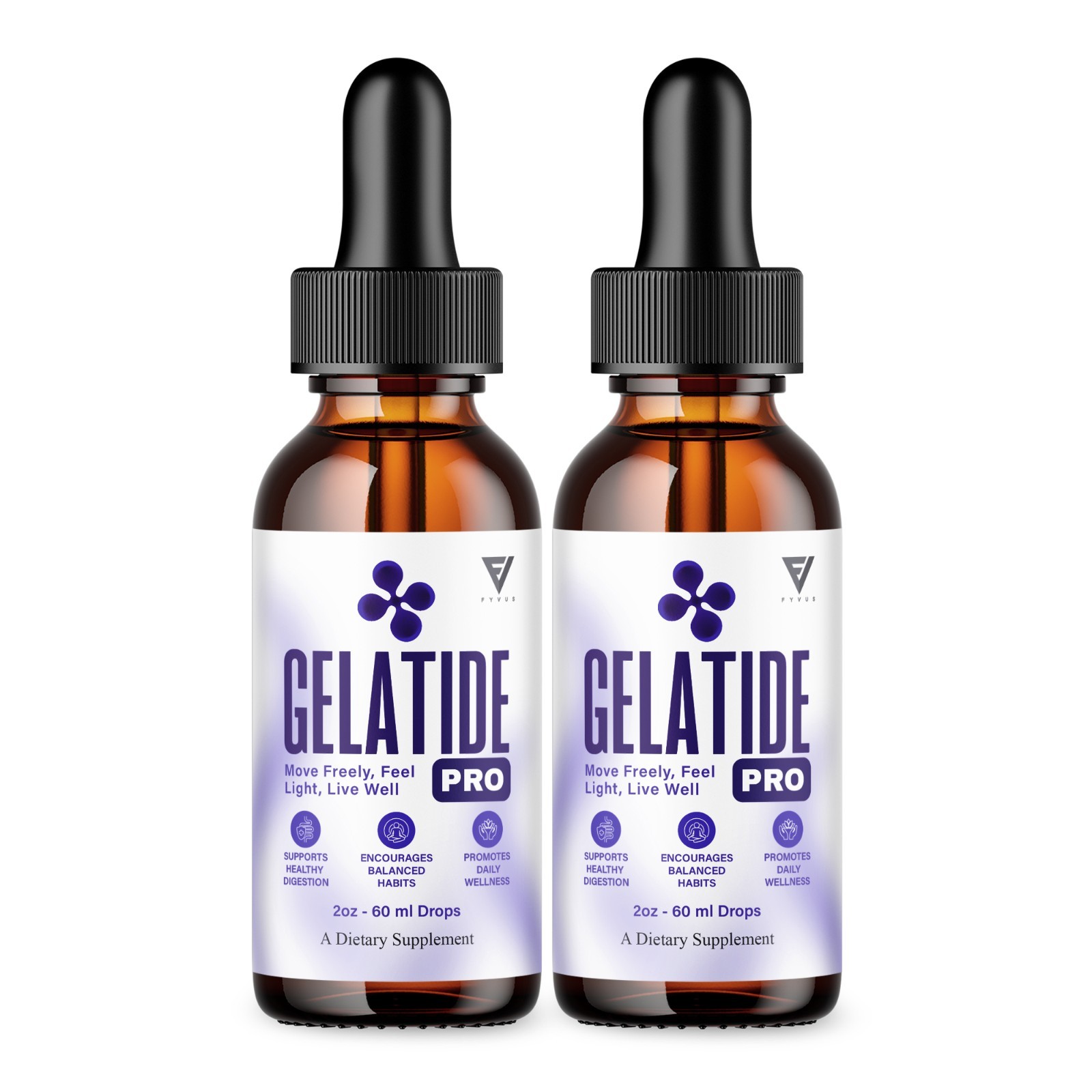 (2 Pack) Gelatide Weight Management Drops, Gelatide Daily Health Support (4oz)