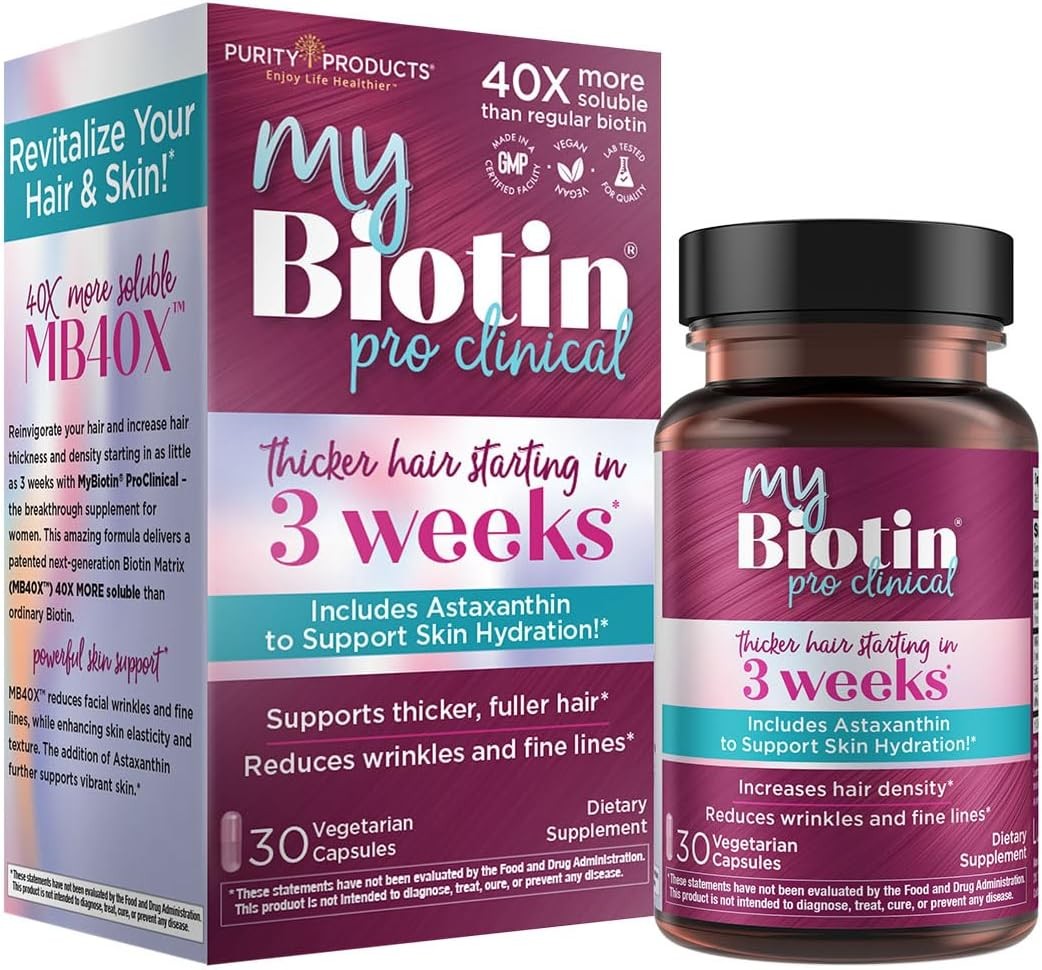 Purity Products MyBiotin ProClinical – Thicker Hair Starting in 3 Weeks &…
