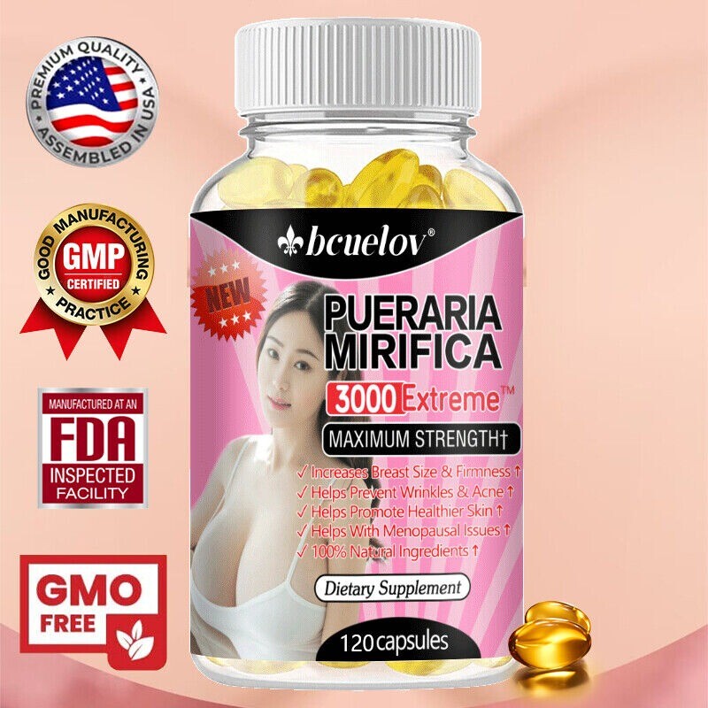 Pueraria Mirifica 3000mg – 30 To 120 Capsules Breast Enlargement High Strength