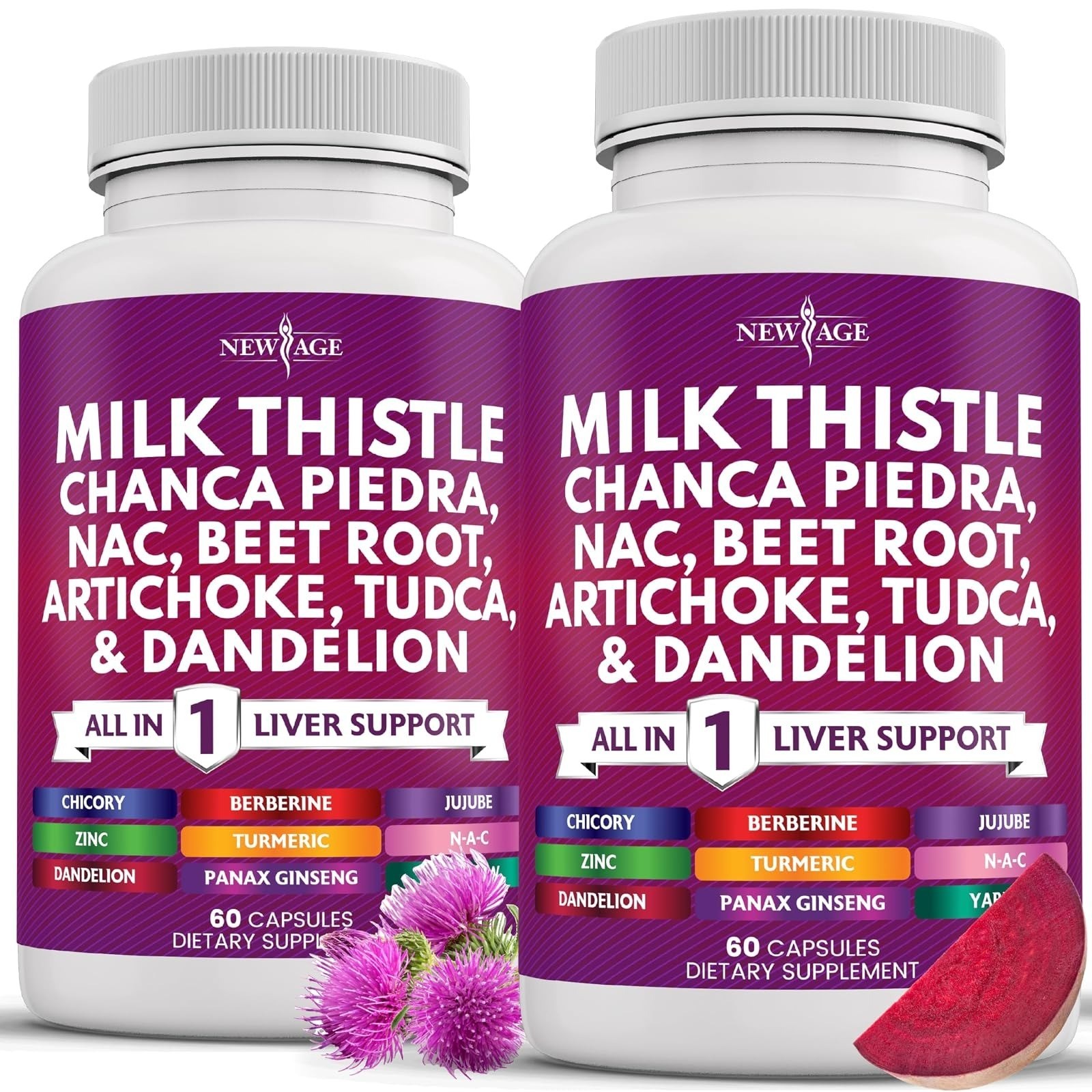 NEW AGE Milk Thistle Liver Support Supplement – 60 Capsules